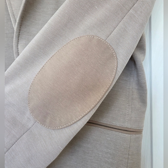 ZARA MAN DENIM COUTURE BLAZER SPORT COAT MODERN CAMEL BROWN ELBOW PATCHES 42 - Picture 6 of 11